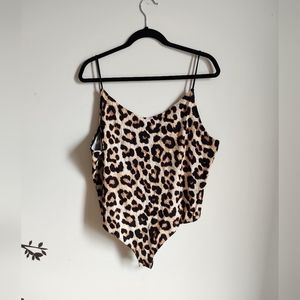NWT Leopard print thong body suit